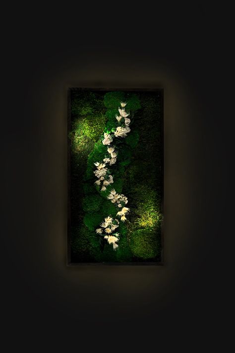 "White Flowers Handmade Plant Artwork | Moss Artwork | Natural Oak and Plants Wall Art | Unique Home Decor Piece | Original LED Wall Art ‼️‼️‼️‼️‼️‼️‼️‼️‼️‼️‼️‼️‼️‼️‼️‼️‼️‼️‼️‼️‼️‼️‼️‼️‼️‼️‼️‼️‼️‼️‼️‼️‼️‼️‼️‼️‼️‼️‼️‼️‼️‼️‼️‼️‼️‼️‼️‼️‼️‼️‼️‼️‼️‼️‼️‼️‼️‼️‼️‼️‼️ IF YOU WANT TO GET THE ART AND INCENSE SYSTEM TOGETHER, YOU MUST ADD IT TO YOUR CART SEPARATELY BY CLICKING THIS LINK:  https://www.etsy.com/listing/1585001597/enchanted-forest-fairy-or-incense-art ‼️‼️‼️‼️‼️‼️‼️‼️‼️‼️‼️‼️‼️‼️‼️‼️‼️‼️‼️‼️‼️ Wall Art Nature Inspired, Home Flower Wall, Biophilic Artwork, Moss Wall Ideas, Diy Nature Wall Art, Plant Wall Painting, Diy Moss Wall Art, Wall Plant Decor, Interactive Wall Art