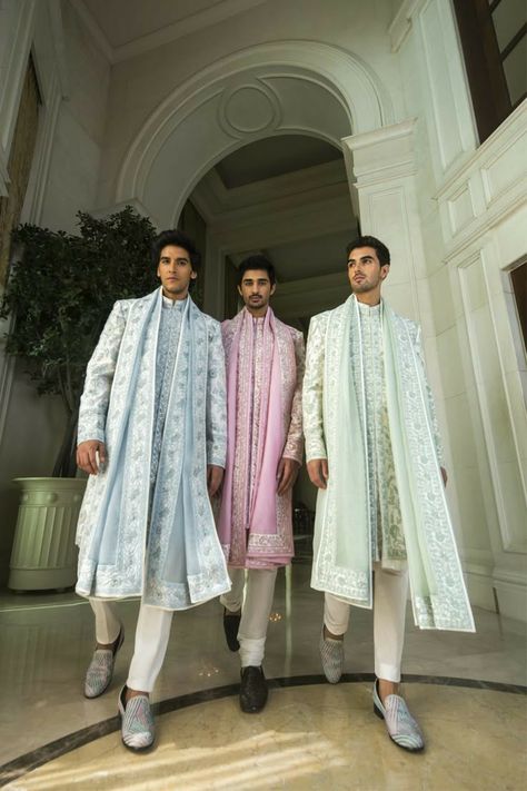 Mint Green Sherwani, Men Wedding Attire Guest, Men Jodhpuri, Pink Sherwani, Wedding Guest Men, Men Sherwani, Mens Traditional Wear, Indian Wedding Clothes For Men, Sherwani For Men Wedding