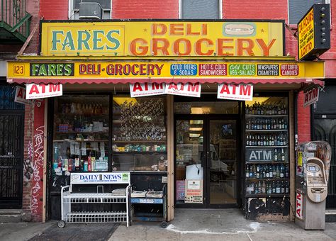 Bodega Store Front, Miami Store Fronts, Nyc Corner Store, Nyc Store Fronts, Chor Bazaar, Storefront Signs, Fulton Street, Corner Store, Streets Of New York