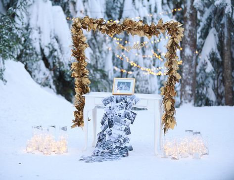 Magical Winter Wonderland Proposal - Inspired By This Winter Proposal, Wedding Gifts For Newlyweds, Tall Glass Vases, Wedding Color Combos, Winter Wedding Colors, Perfect Proposal, Wedding Color Inspiration, Winter Engagement, Marriage Proposals