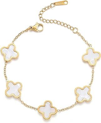 Amazon Favorites: Jewelry Under $20! Bracelets Cute, Best Gift For Wife, Good Luck Bracelet, Clover Bracelet, Unique Jewelry Gifts, Lucky Bracelet, Leaf Bracelet, Red Bracelets, Four Leaves