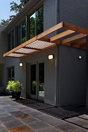 Modern Pergola, Door Canopy, Window Awnings, Casa Exterior, Pergola Plans, Painted Brick, Pergola Designs, Ideas Pictures, Modern Exterior