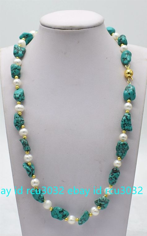 Store Categories Store Categories Other 10x14mm Irregular Green Turquoise Gems & 7-8mm White Real Pearl Necklace 20" Product Description Style : Necklace Size : 10x14mm 7-8mm Quantity:  1 Pcs Length: 20" Condition: New If you want to buy more , please contact us . Thanks ! &&&&: Sale the items does not include box.       Payment We accept only PayPal payment. A non-payment dispute will be opened if full payment is not received after 14 days of auction. Delivery details Item will be shipped withi Wooden Bead Jewelry, Real Pearl Necklace, Large Beads, Pearl Necklace Designs, Bracelet Craft Diy, Asian Jewelry, Turquoise Jewelry Native American, Real Pearls, Paypal Payment