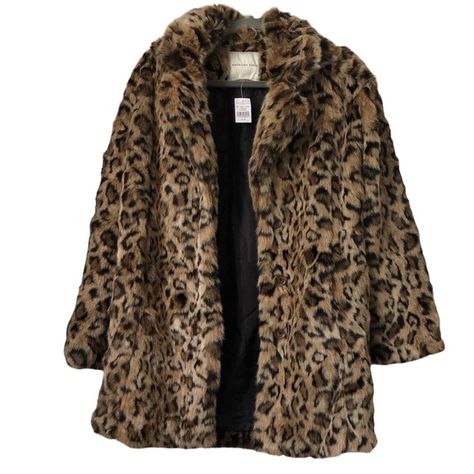 American Eagle Faux Fur Cheetah Leopard Print Coat Soft Size XsSmall Brand New Tan Wool Coat, Cheetah Coat, Leopard Fur Coat, Cheetah Print Jacket, Fitted Blazer Jacket, Leopard Print Coat, Shearling Vest, Black Puffer Vest, Houndstooth Jacket