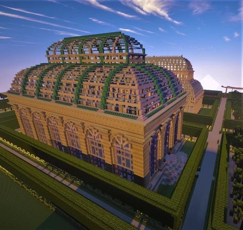 Victorian greenhouse 1 Minecraft Map Bridgerton Minecraft, Minecraft Botanical Garden, Greenhouse Minecraft, Morbin Time, Minecraft Greenhouse, Minecraft Base, Modern Greenhouses, Victorian Greenhouse, Minecraft Inspiration