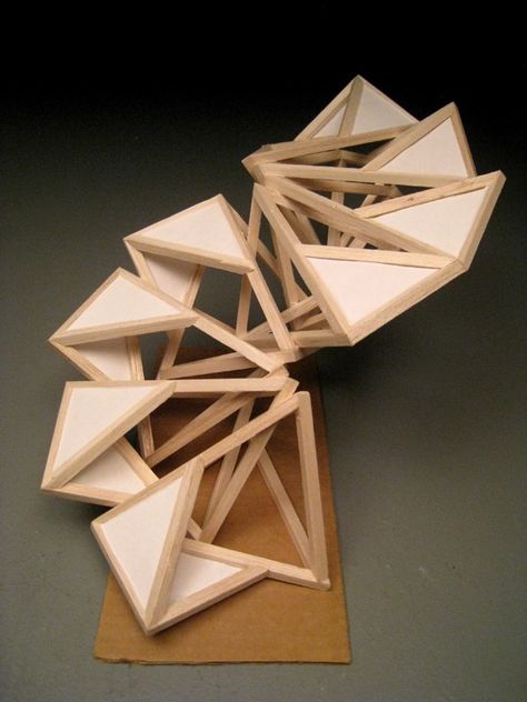 Folding Architecture, Paper Architecture, Geometric Sculpture, Bamboo Art, Arch Model, Wooden Structure, Architecture Model Making, Parametric Design, Wooden Sculpture