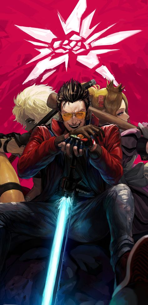 No More Heroes Travis, Travis Touchdown, Nerdy Wallpaper, No More Heroes, Apocalypse Art, Street Fighter Art, Violet Eyes, Magic Design, Hero Wallpaper