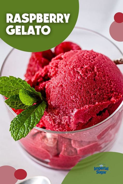 Raspberry Gelato, Sorbet Dessert, Labor Day Recipes, Frozen Dessert Recipes, Gelato Recipe, Fruit Pops, Ice Cream Maker Recipes, Patriotic Desserts, Frozen Dessert Recipe