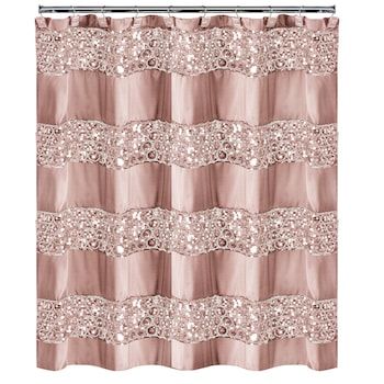 Draps Design, Pink Bathroom Decor, Shower Hooks, Hollywood Style, Pink Bathroom, Hollywood Fashion, Fabric Shower Curtains, Bathroom Shower Curtains, Shower Curtain Sets