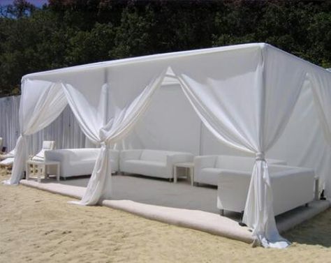 10 x 20 South Beach Cabana (Stuart Rental) Cabana Tent Decor, Cabana Party Ideas, Unique Party Rental Ideas, Event Lounge Area, Havana Nights Party Theme, Cabana Tent, Beach Theme Party Decorations, Beach Entertainment, Party Tent Rentals