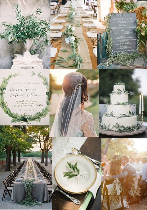 Olive Branch & Greenery Gala Olive Branch Wedding, Grecian Wedding, Olive Wedding, Tafel Decor, Tuscan Wedding, Greek Wedding, Italian Wedding, Olive Branch, Greenery Wedding