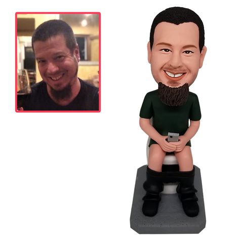 PRICES MAY VARY. 🤗【How to Customize】You only need to click on the "Customize Now" button and follow the prompts to complete each step of selection to successfully place an order. No preview with Expedited 💝【Exclusive Customization】when making the bobbleheads figure, we will make 100% reference to the photos you provide, from all aspects, facial expressions, hair, skin clothing, posture, system and other details to restore. Each bobble head is 100% handcrafted by experienced craftsmen, ensuring Sitting On Toilet, Bobblehead Figures, Fathers Day Art, Bobble Heads, Birthday Gifts For Men, Boss Office, Personalized Car, Fathers Day Quotes, Car Dashboard