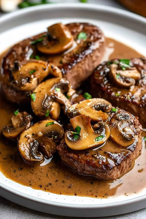 Steak Diane - Insanely Good Beef Fillet Pasta, Filet Mignon Pasta Recipes, Filet Mignon Crockpot Recipes, Marsala Wine Recipes, Mushroom Marsala Sauce, Steak Marsala, Steak Diane Recipe, Perfect Filet Mignon