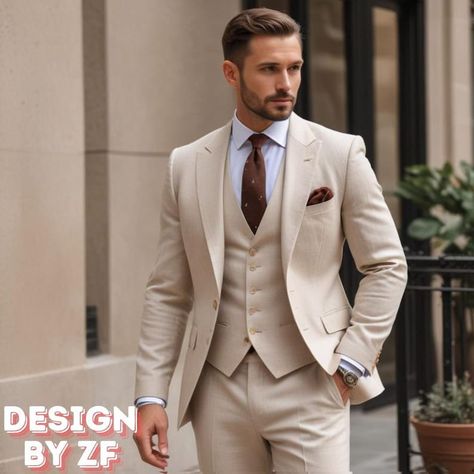 Ivory Suits For Men, Coat Suit For Men, 3 Piece Suits For Men, Trending Suits, Ivory Suit, Groom Wedding Attire, Coat Suit, Tailored Suit, Suit For Men