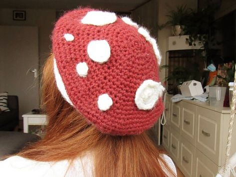 Mushroom Hat Pattern, Crochet Mushroom Hat, Hat Pattern Crochet, Easy Crochet Hat, Hat Patterns Free, Mushroom Hat, Crochet Mushroom, Diy Vetement, Kawaii Crochet