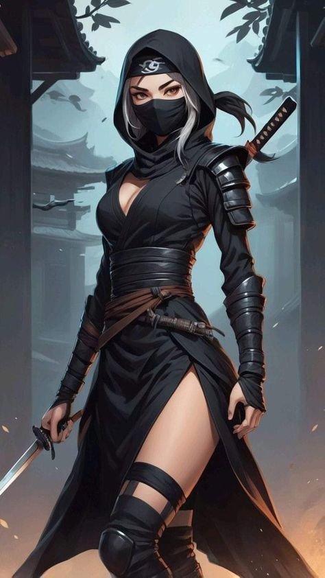 Ninja Girl Art, Tattoo Ninja, Drawing Ninja, Girl Ninja Turtle, Ugg Outfit Ideas, Kunoichi Outfit, Ninja Cosplay, Ninja Halloween, Turtle Ninja