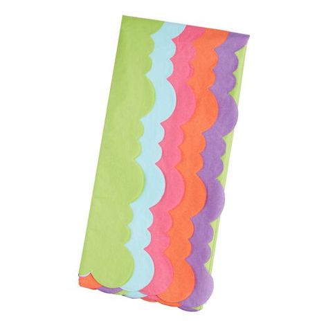 With an eyecatching scalloped edge on all four sides, this tissue paper will put extra polish on gifts and treats. Featuring five bright colors, this set is perfect for springtime treats, summer gifting and birthday presents. Paper Wrapping, Paper Products, Decorative Paper, Summer Gift, Crepe Paper, Paper Paper, World Market, Scalloped Edge, Paper Decorations