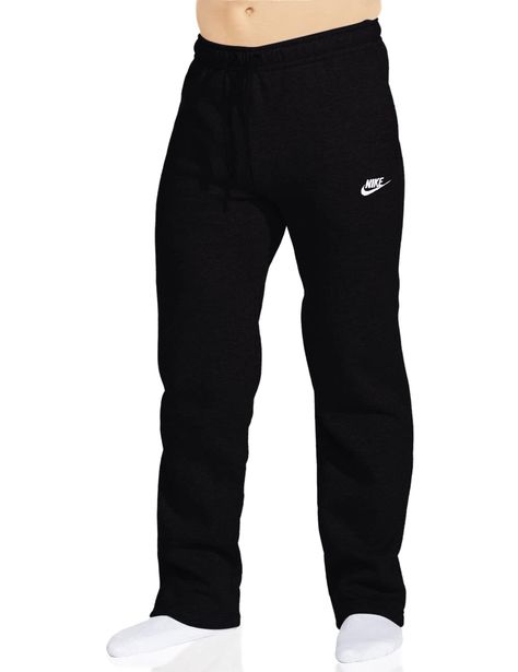 PRICES MAY VARY. NIKE MEN'S SWEATPANTS: Set yourself up with plush comfort without the bulk. The sweatpants for men feature an elastic waistband and open-hem design for a non-restrictive fit. FLEECE LINED: Crafted with brushed-back fleece, the Nike sweatpants are made of cotton and polyester with a soft, warm feel against the skin during play. SLIM WAISTBAND: The slim waistband and open-hem design create a laid-back look. The men's workout pants have a ribbed waistband with drawcords that adjust Men’s Sweatpants, Nike Sweatpants Outfit Men, Nike Sweatpants Outfits, Nike Joggers Mens, Sweats Men, Black Nike Sweatpants, Nike Clothes Mens, Nike Clothes, Mens Workout Pants