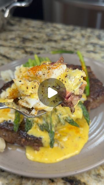 Chef Chuck Kerber on Instagram: "Steak 🥩 Oscar Style (lump crab 🦀 and hollandaise sauce) #chef #cheflife 🤤" Oscar Style Steak Recipe, Steak Oscar With Crab Bearnaise Sauce, Steak Oscar With Crab, Crab Oscar Recipe, Steak And Crab, Steak Oscar, Oscar Food, Oscar Style, Stone Crab