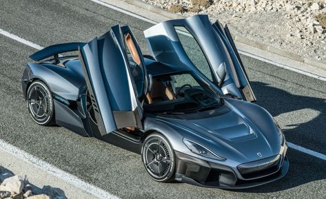 Rimac C_Two Boasts 1,914 Horsepower, 0-60 mph in 1.85s Best Luxury Sports Car, Luxe Auto's, New Sports Cars, Tesla Roadster, Mc Laren, Geneva Motor Show, Koenigsegg, Electric Car, Future Car