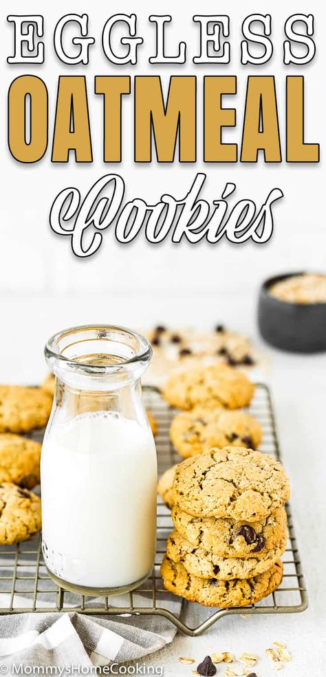 Oatmeal Cookies No Eggs, Cookie Recipe Without Eggs, Eggless Oatmeal Cookies, Cookie Recipes Without Eggs, Healthy Cookies For Kids, Oatmeal Cookie Recipes Healthy, Cookies Without Eggs, Oatmeal Cookies Recipes Easy, Crispy Oatmeal Cookies