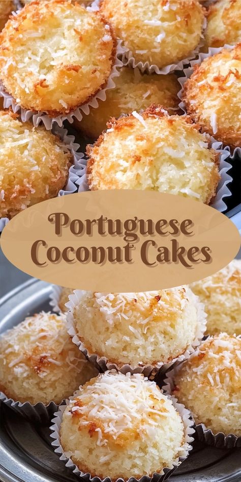 These Portuguese Coconut Cakes bring a taste of the tropics straight to your kitchen! 🥥🍰 Moist, fluffy, and bursting with tropical coconut flavor, these cakes are perfect for dessert, tea time, or special occasions. A simple yet indulgent recipe that will transport you to a sunny paradise with every bite. 📌 Pin this recipe to enjoy a taste of the tropics with these delicious coconut cakes! #PortugueseCoconutCakes #TropicalDesserts #CoconutLovers #BakingRecipes #SweetTreats #MoistAndDelicious Coconut Cake Recipe From Scratch, Best Coconut Cake, Best Coconut Cake Recipe, Portuguese Dessert Recipes, Cake Recipe From Scratch, Coconut Cakes, Coconut Tea, Brazilian Desserts, Tropical Desserts