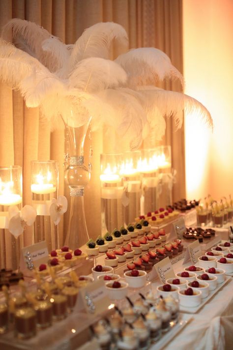 Miniature Dessert Buffet | photography by http://www.esthersunphoto.com/ Great Gatsby Theme, Sun Photography, Gatsby Theme, Great Gatsby Wedding, Great Gatsby Party, All White Wedding, Wedding Dessert Table, Gatsby Party, Gatsby Wedding