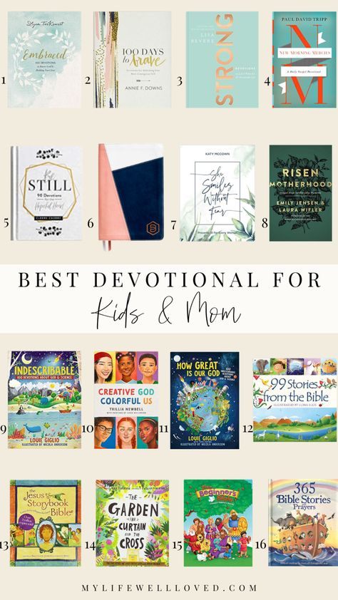 Best Daily Devotionals For Moms And Their Kids - My Life Well Loved Kids Devotional Ideas, Bible Study For Moms Free, Bible Study For Moms, Devotional For Moms, Daily Devotional For Moms, Bible Study For New Moms, Homeschool Books For Mom, Books For Christian Moms, Mom Devotional