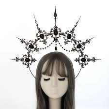 Halo Crowns, Art Baroque, Crown Headpiece, Yas Queen, Halo Crown, Halo Headband, Black Jewel, Head Wear, Black Halo