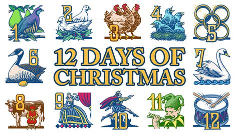 12 Days of Christmas Christmas Fun Facts, Xmas Clipart, Thanksgiving Songs, 12 Days Of Xmas, Christmas Lyrics, The 12 Days Of Christmas, Christmas Tray, Clipart Free, Meaning Of Christmas