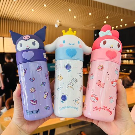 Hello Kitty Water Bottle, Kids Thermos, Dog White, Flask Gift, Cute Water Bottles, Thermal Cup, Kawaii Sanrio, Parcel Delivery, Stainless Steel Thermos