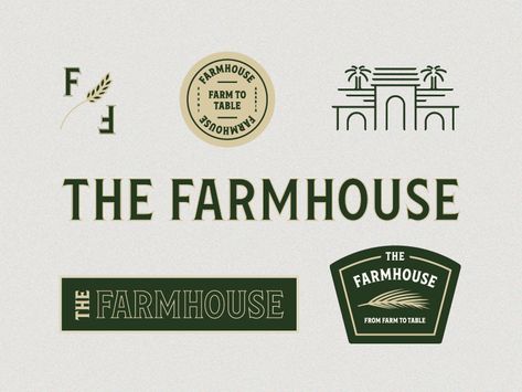 Farmhouse Identity II by Tim Praetzel on Dribbble Farm To Table Restaurant Branding, Farmhouse Logo Design, Farm To Table Logo, Farmhouse Branding, Farmhouse 2023, Shelby Thomas, Farmhouse Logo, Rustic Branding, Meat Packaging