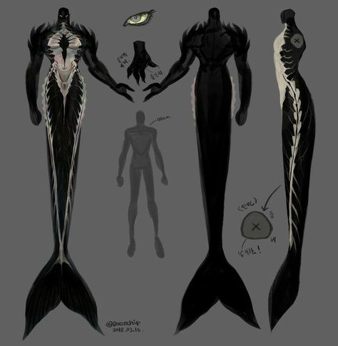 Sea Monster, Mermaids And Mermen, Monster Concept Art, Creature Drawings, Fantasy Creatures Art, Mythical Creatures Art, Monster Design, Creature Concept Art, Mermaid Art