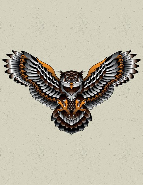 Traditional Bear Tattoo, Traditional Owl, Traditional Tattoo Animals, Owl Tattoo Chest, Traditional Chest Tattoo, Traditional Owl Tattoos, Traditional Eagle Tattoo, Tattoo Owl, Tato Tradisional