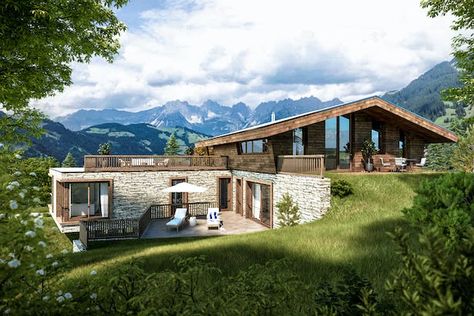 Architecture Mountain, Alpine Architecture, Chalet Exterior, Rustic Architecture, Slope House, Aloe Vera Benefits, Alpine Chalet, Chalet Design, Concept Models Architecture