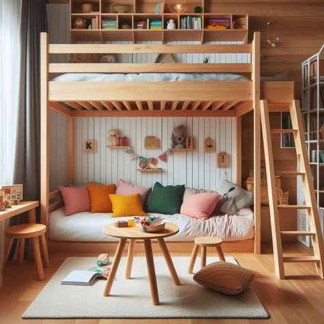 Loft Bed With Crib, Loft Bed With Crib Underneath, Bed With Crib, Bed Ideas For Small Rooms, Loft Bed Ideas For Small Rooms, High Loft Bed, Loft Bed Ideas, Diy Loft Bed, Loft Beds