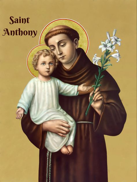 Anthony Of Padua, Icon Painting, Saint Anthony Of Padua, Saint Anthony, Dark Brown Color, Catholic Gifts, Christmas Images, Religious Art, Mdf Wood