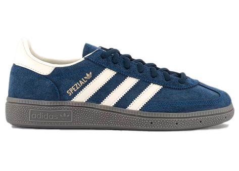 Men's Adidas Handball Spezial Sneakers in Night Indigo/Cream White Adidas Handball Spezial, Adidas Handball, Adidas Sambas, Adidas Spezial, Hot Sneakers, Adidas Samba, Adidas Yeezy, Jordan Retro, Cream White