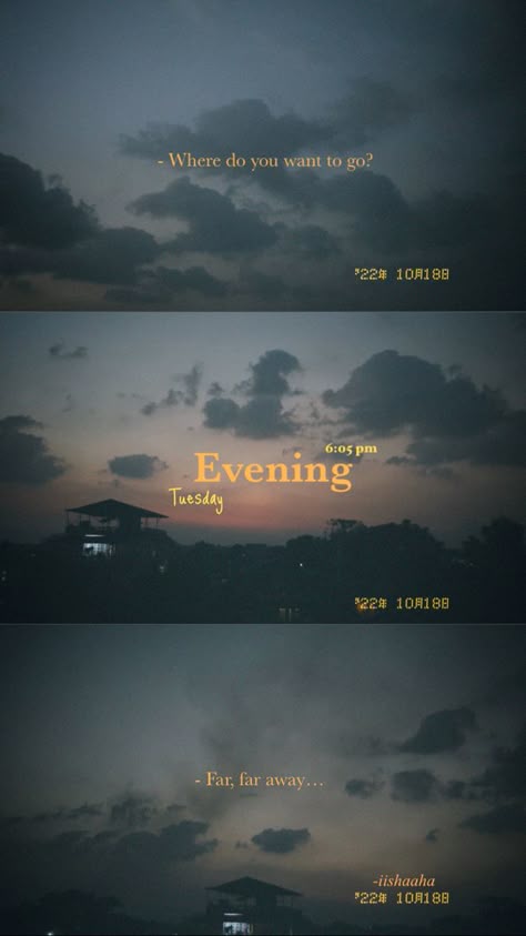 Good Evening Instagram Story Ideas, Evening Story Instagram Ideas, Instagram Evening Story Ideas, Evening Instagram Stories, Aethestic Quotes, Evening Story, Collage Typography, Instagram Typography, Typography Aesthetic