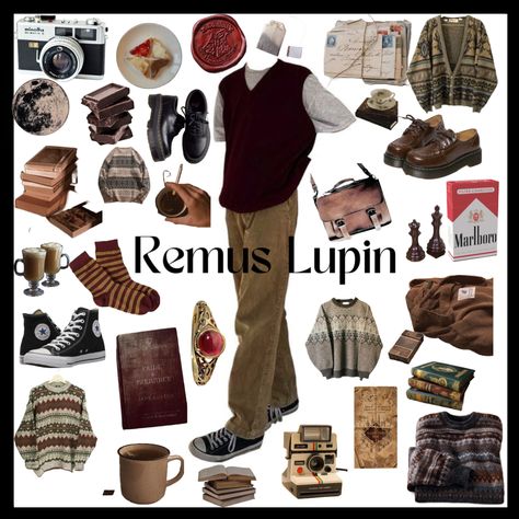 Remus Lupin Outfit Aesthetic Summer, Remus Lupin Outfit Ideas, Remus Lupin Summer Outfit, Remus Lupin Outfit Aesthetic, Grandpa Outfit Men, Lupin Outfit, Remus Kinnie, Remus Lupin Outfit, Cottage Core Aesthetic Outfit