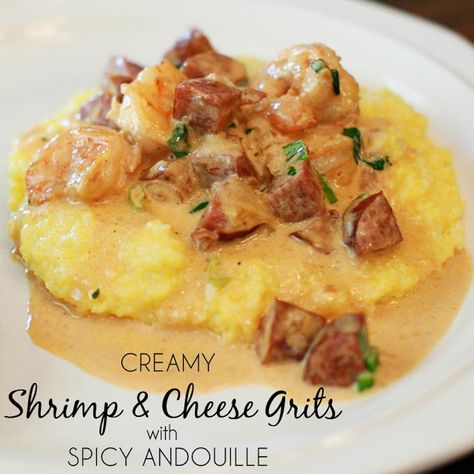 Shrimp And Grits With Andouille Sausage, Cajun Chicken And Cheesy Grits, Creole Sauce For Shrimp And Grits, Cheesy Shrimp And Grits With Andouille Sausage, Best Shrimp And Grits Recipe, Southern Living Shrimp And Grits Casserole, Shrimp And Cheese Grits, Easy Shrimp And Grits, Grits Recipes