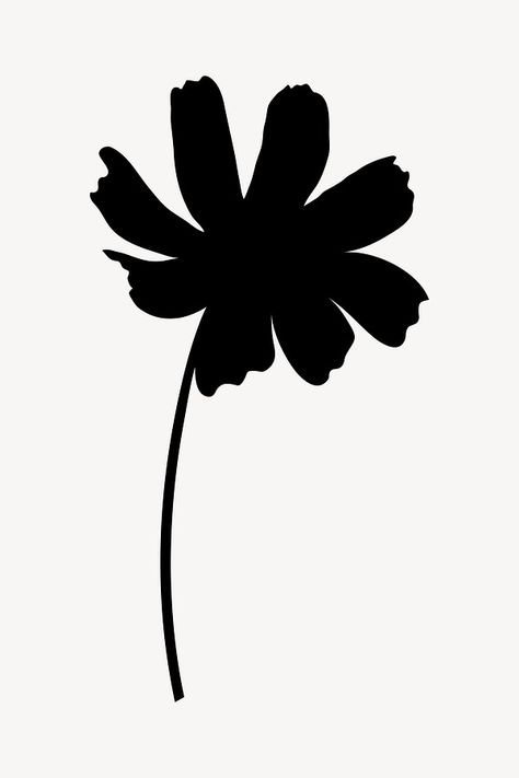 Silhouette daisy flower, spring illustration | Free Photo - rawpixel Simple Flower Silhouette, Daisy Flower Svg Free Cricut, Daisy Silhouette, Wild Flowers Silhouette, Daisy Silhouette Flowers, Flowers Silhouette, Daisy Vector Illustration, Daisy Flower Black And White, Spring Illustration