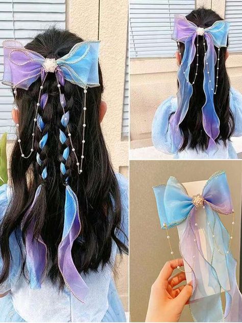 Sharing this cute hair bow! It’s so beautiful. Fantasy vibes. ♥️♥️ #fashion #styleblogger #style #accessories #jewelry #bows #rainbow #pinterest #hair #hairaccessoriesheadbands #cutehairstyle #fantasy #vibes Hair Accessories For Kids, Ribbon Accessories, Updo Hairstyles Tutorials, Embroidered Hair Bows, Diy Hair Accessories Ribbon, Prom Hair Updo, Ribbon Hairstyle, Hair Up Styles, Short Hair Styles Easy