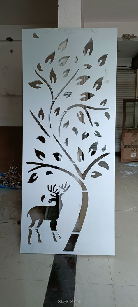 Tree Cnc Design, Cnc Tree Design, 2d Tree, Exterior Wall Art, Navratri Puja, Entry Door Designs, Jaali Design, Screen Outdoor, Office Table Design