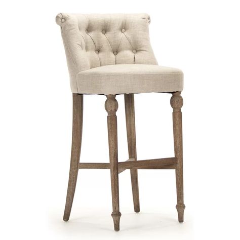 Zentique Amelie 30" Bar Stool | Perigold French Country Bar Stools Kitchen Island, Parisian Counter Stool, Scalloped Bar Stool, French Counter Stools, French Country Bar Stools Target, Stools Kitchen Island, French Country Bar Stools, Country Bar Stools, Bar Stools Kitchen