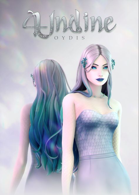 Sims 4 Mermaid Cc Scales, Sims 4 Cas Mods Hair, Ts4 Hair Cc Maxis Match, Arctic Mermaid, Ts4 Hair, Sims 4 Challenges, Pelo Sims, Dainty Flowers, Sims 4 Mm Cc