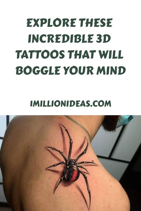 3D tattoos always create a strange sense of attraction to people. In the past time, the popular heat of 3D tattoos has… 3d Dragon Tattoo, 3d Tattoo Designs, 3d Spider Tattoo, Best 3d Tattoos, Cosmic Tattoo, Spider Tattoo, Super Cute Puppies, 3d Tattoos, 3d Tattoo