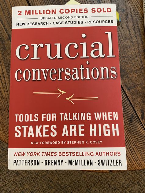 Crucial Conversations Book, Crucial Conversations, High Stakes, Case Study, New York Times, Book Cover, Books