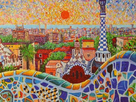 Famous Hispanic Artists – Ms. Austin's Spanish Class Parque Guell, Gaudi Art, Sunrise Park, Hispanic Artists, Park Guell, Spanish Art, Colors And Patterns, City Pictures, Cat Air