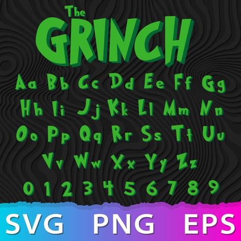 Grinch Font SVG, Grinch Alphabet svg, Grinch svg, Grinch Fon | Inspire Uplift Font #font fonts #fonts christmas fonts #christmasfonts Christmas font #christmasfont 8.7 Grinch Letters, Grinch Font, Christmas Fonts Alphabet, Font Brush, Christmas Fonts Free, Svg Grinch, Grinch Svg, Raster Graphics, Dr. Seuss Svg